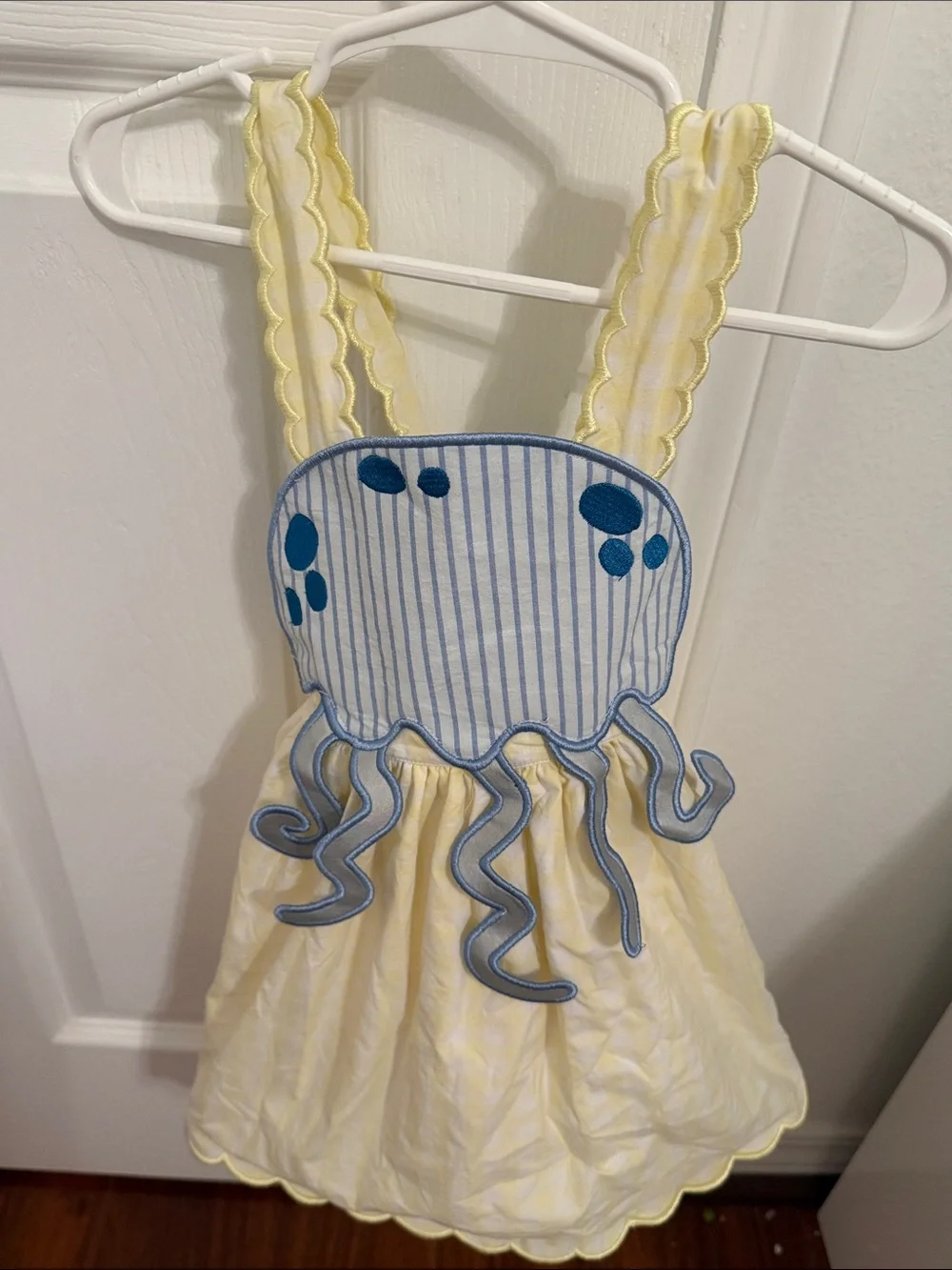 Yellow Jellyfish Applique Sundress for Girls